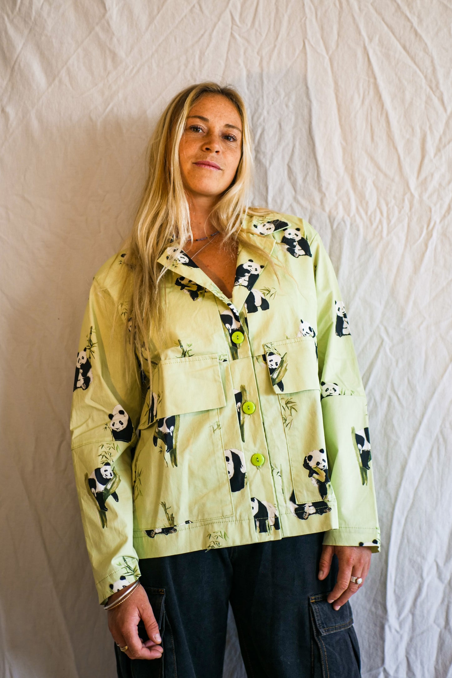 Ladies light-weight Jacket - The Sam in Panda Lime