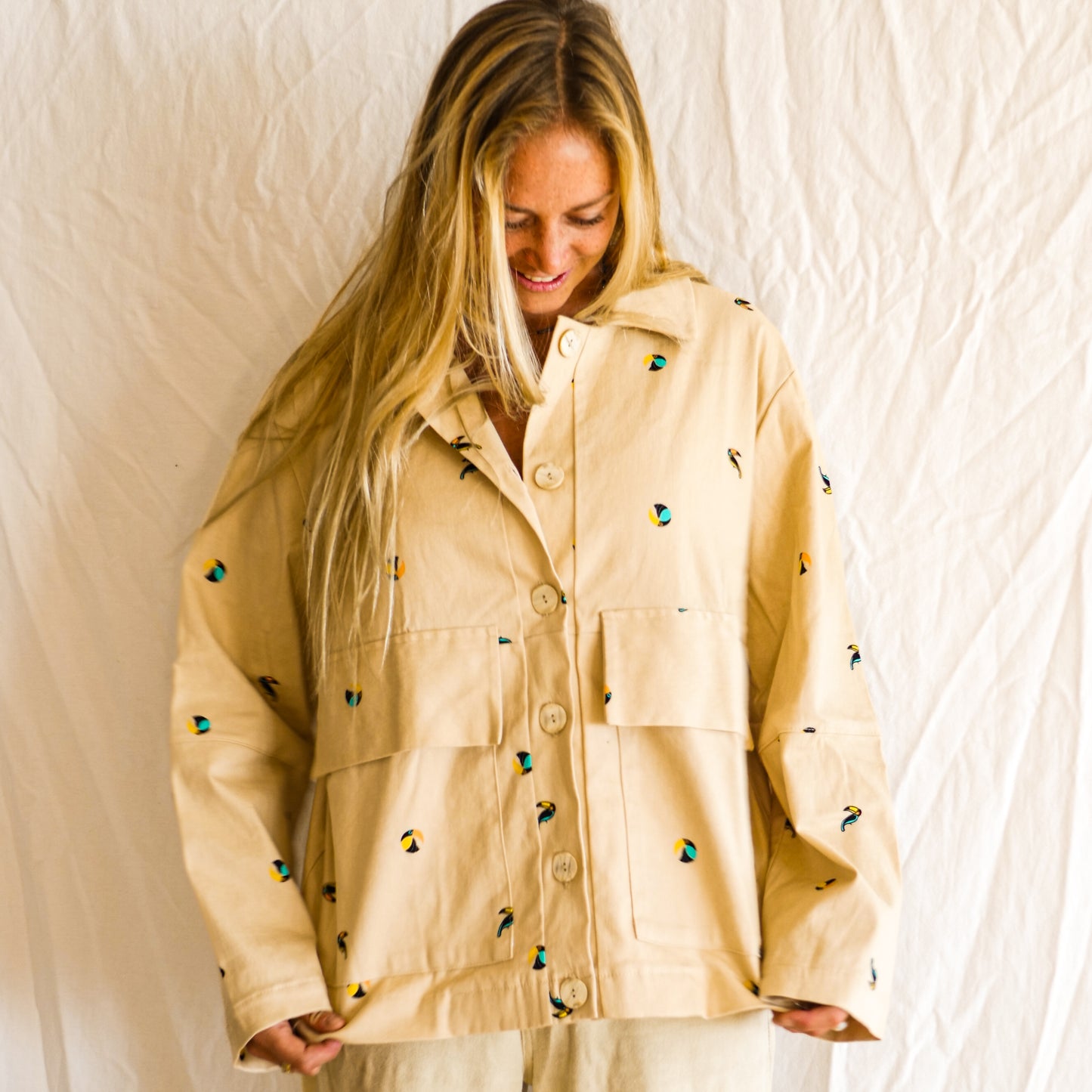 Ladies light-weight Jacket - The Sam in Sandy Toucan